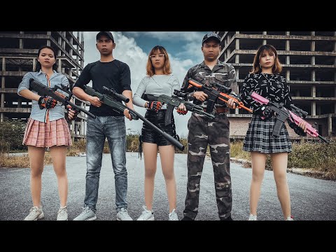 LD Rampage Girl Innocent assassin attack the enemy | guns game nerf guns battle