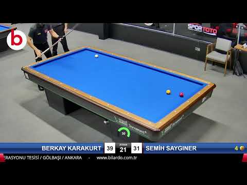 BERKAY KARAKURT & SEMİH SAYGINER Bilardo Maçı - 2022 ERKEKLER 3.ETAP-FİNAL GRUBU 1/4