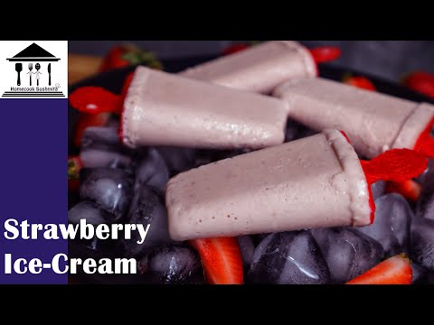 Strawberry Ice cream| Easy Strawberry Ice-cream Recipe at Home| Only 3 ingredients| Summer Dessert