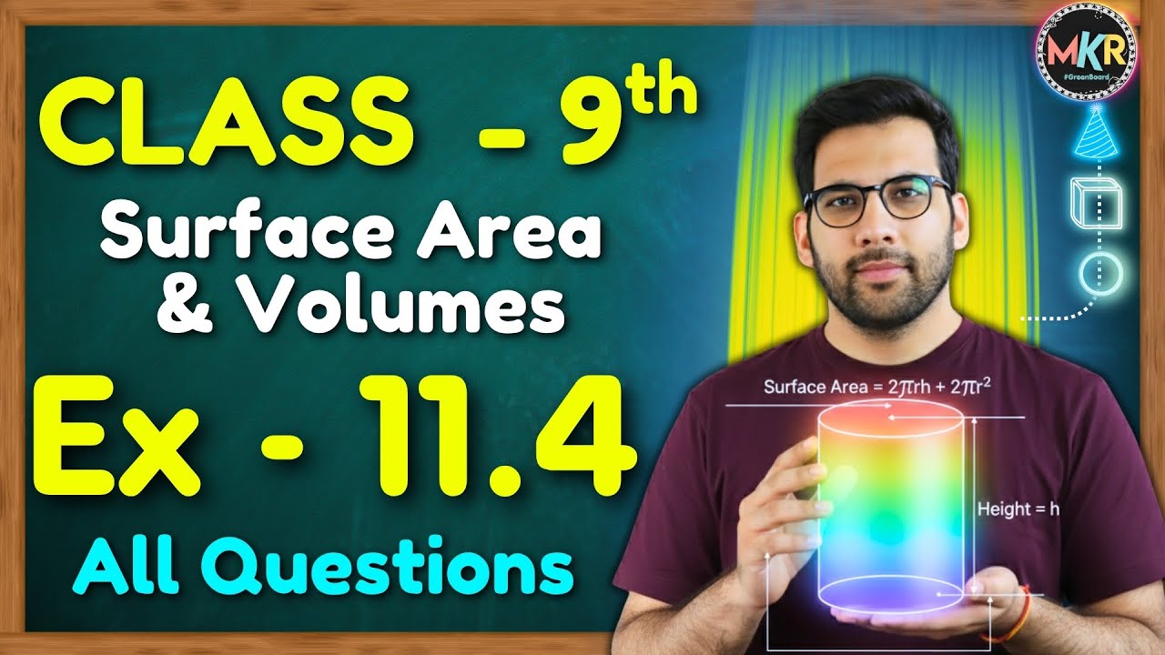 Class - 9th Ex - 11.4 Q1 to Q10 (Surface Areas and Volumes)| Class 9 Math  NCERT CBSE @GREENBoard