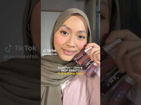 swatch mother of pearl g.w.s plump gloss #makeup #beauty #produklokal #viral #lipgloss #mopbeauty