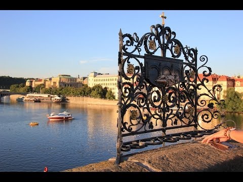 [Full HD] Prague Charles Bridge Statue of St Nepomuk And Cross With Legend Karlov Most