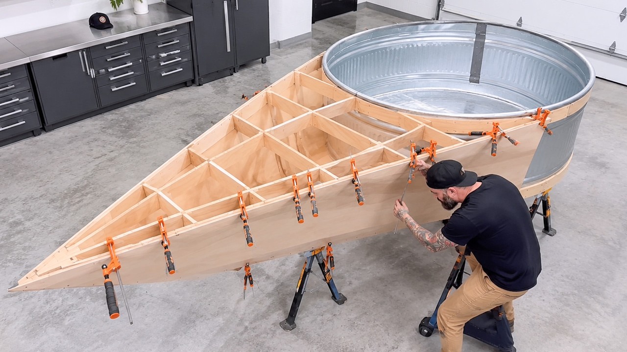 Man Transforms a Cattle Trough into a Real Powered Boat | Complete Build by @Bourbonmoth