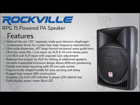Pair Rockville Power Gig RPG15 15" Powered Active 2000 Watt 2-Way DJ PA Speakers image 15