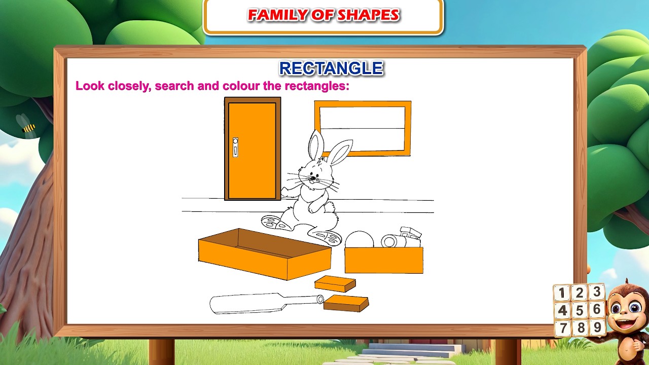 RECTANGLE  | Pre primer maths workbook | Fun Practice for reading, writing and Learning | Education