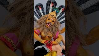 🦁भगवान नरसिम्हा की मुर्ति को Colour or Decorate करना सीखें/Narasimha idol making(part-2) #shorts