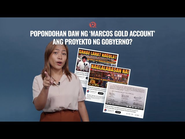 PANOORIN: Popondohan daw ng ‘Marcos gold account’ ang proyekto ng gobyerno?