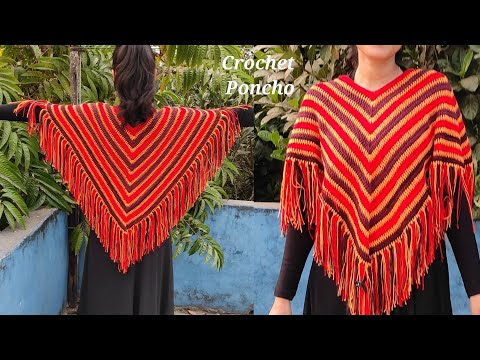 Crochet Poncho For Beginners (With English Tutorial) #1