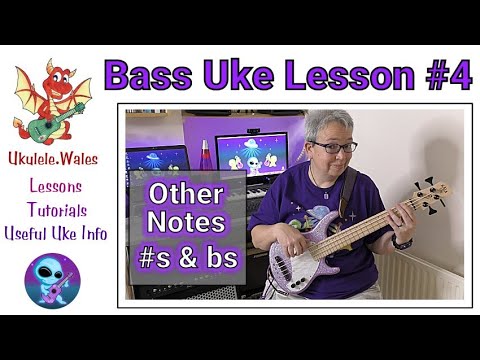 Bass Ukulele Lesson 4 - Beginner U Bass Tutorial - Learn Your Bass Uke Notes #s & bs