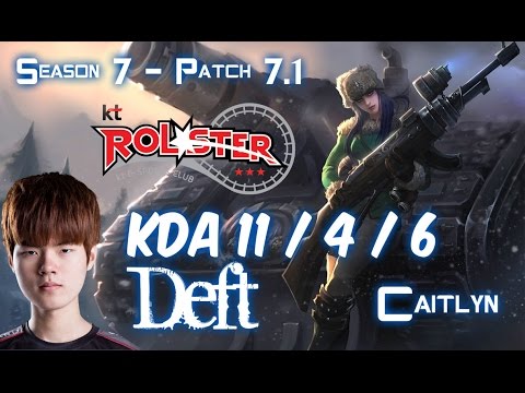 KT Deft CAITLYN vs ASHE ADC - Patch 7.1 KR Ranked
