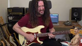 Video thumbnail for Micky Crystal demonstrates the Bare Knuckle Pickups '63 Veneer Board single coil Strat set by Bare Knuckle Pickups
