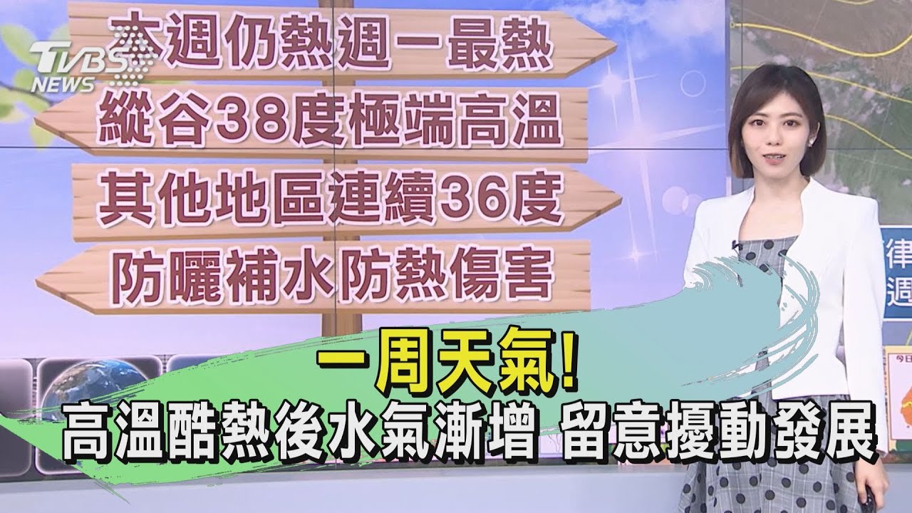 一周天氣！高溫酷熱後水氣漸增　留意擾動發展