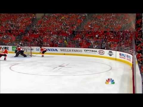 Zach Parise goal. NJ Devils vs Philadelphia Flyers Game 1 4/29/12 NHL Hockey