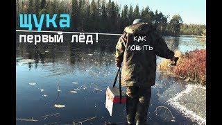 Ловля щуки по первому льду на пруду