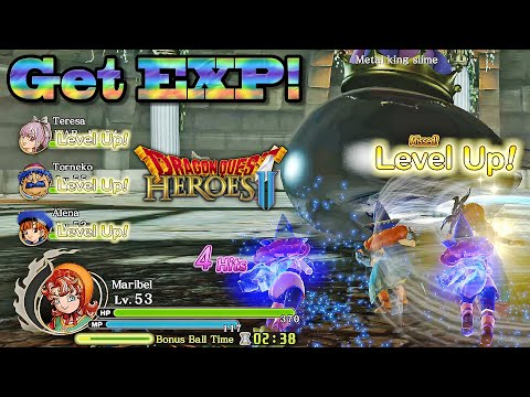 Dragon Quest Heroes II - Farming EXP in Metal King Slime Dungeon With Bonus Ball