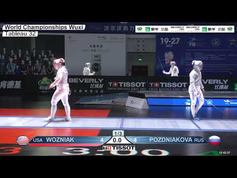 2018 245 T32 04 F S Individual Wuxi World Championships BLUE POZDNIAKOVA RUS vs WOZNIAK USA