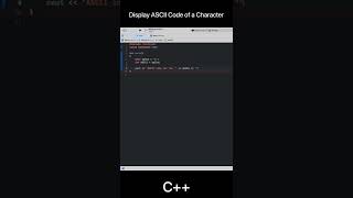 #ascii code for a Character in #c++ | #program