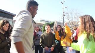 Famous canta "Uptown Funk" en la firma de discos de Zaragoza