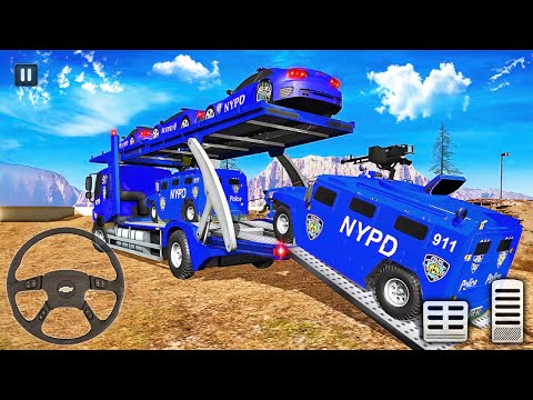 Transporting Police Car in Plane - Multi Trailer Truck Driving - Android Gameplay