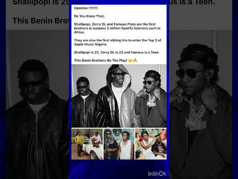 Shallipopi, Zerry DL & Famous Pluto Hit 2M Spotify Listeners Each #shallipopi #zerrydl #music #viral