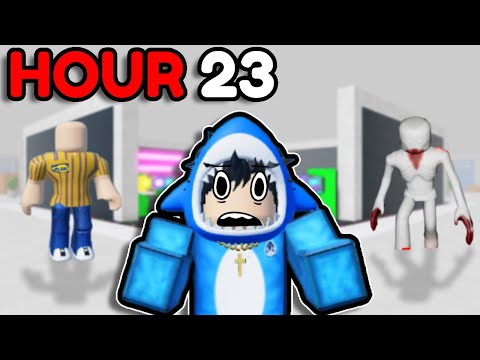 I Survived 24 HOURS Overnight in a Roblox SCP Store…