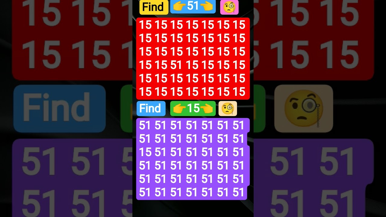 find the number of 51 and 15 👈🧐#sudy #iQtest#iQlavel #army #mths #puzzle #oddnumber 👈🧐