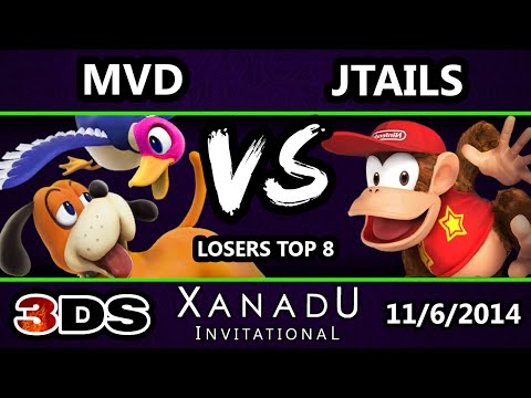 Xanadu Invitational - Jtails (Diddy Kong) Vs. MVD (Duck Hunt Dog) SSB3DS Losers Top 8 - Smash 4