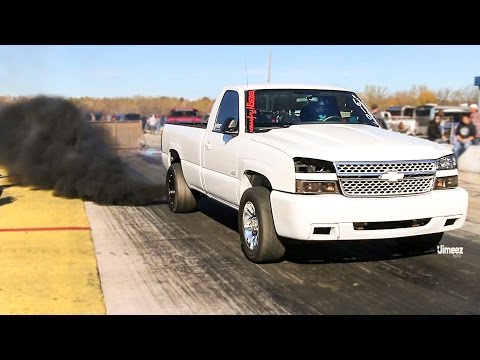 WHITE LIGHTNING DURAMAX! 11.27@119.76MPH! STOCK JUNKYARD LMM! SINGLE VGT TURBO!