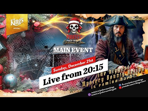 ♠️🏴‍☠️🏆 Day 2 of €480 Pirates Poker Treasure live from King's Resort 👑
