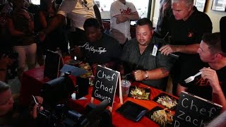 Adam Jones Takes on Local Fry Owners in a Cooking Competition