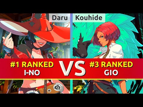 GGST ▰ Daru (#1 Ranked I-No) vs Kouhide (#3 Ranked Giovanna). High Level Gameplay