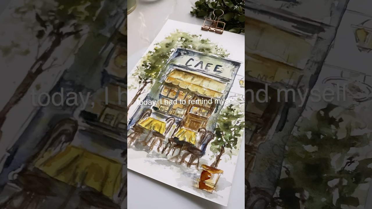 URBAN SKETCHING loose ink & watercolor tutorial | Painting on cotton paper #urbansketchers