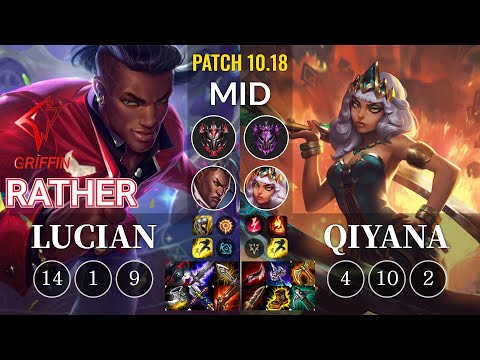 GRF Rather Lucian vs Qiyana Mid - KR Patch 10.18