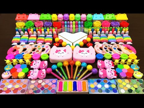 Mixing MAKEUP vs GLITTER into GLOSSY Slime | Slime Smoothie | ASRM #1040