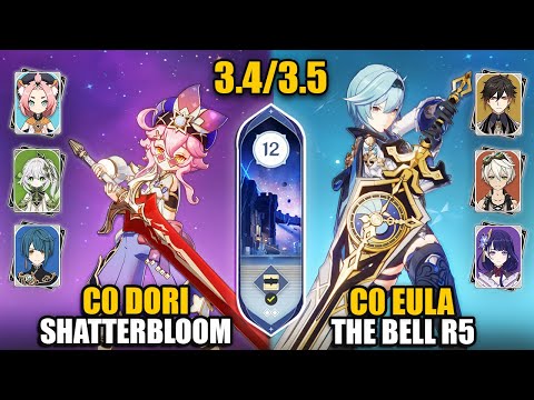 C0 Dori Shatterbloom & C0 Eula The Bell R5 | F2P Spiral Abyss 3.5 Floor 12 9 Stars | Genshin Impact