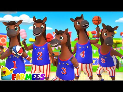 Five Tall Horses + More Nursery Rhymes & Cartoon Videos by Farmees