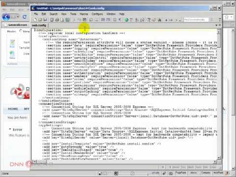 DotNetNuke Tutorial, Creating a custom error handling page - Video #113