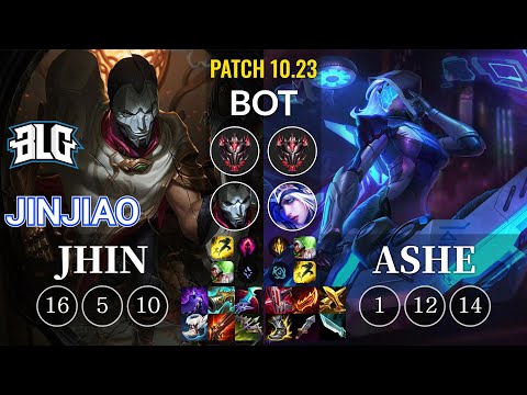 BLG Jinjiao Jhin vs Ashe Bot - KR Patch 10.23