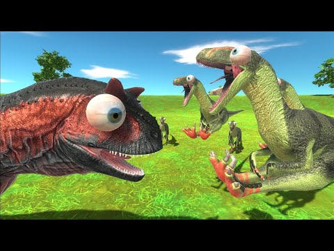 Group of Deinonychus attack Carnivorous Dinosaurs - Animal Revolt Battle Simulator
