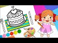 How TO DRAW SIMPLE CUTE CAKE STEP BY STEP WITH A HEART ❤ CUTE CAKE EASY