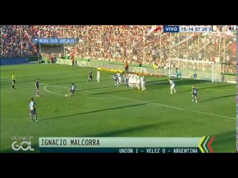 Golazo de tiro libre de Innacio Malcorra al Velez
