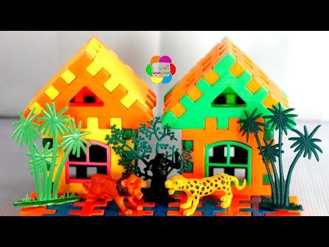 لعبة حديقة الحيوانات بالمكعبات للاطفال العاب الاولاد والبنات  Colored Blocks Zoo toy games