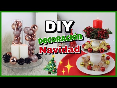 DIY | 4 ADORNOS NAVIDEÑOS CASEROS | DECORACION NAVIDEÑA HECHA A MANO | NatyGloss