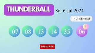 Thunderball Draw Results on Sat 6 Jul 2024 The National Lottery UK