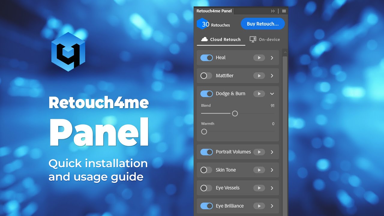 Retouch4me PANEL for Photoshop: Quick installation and usage guide