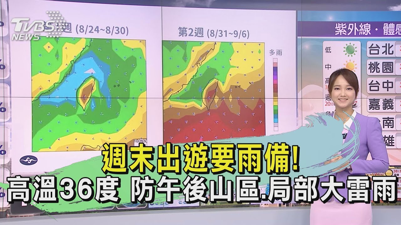 天氣/週末出遊要雨備!高溫36度 防午後山區、局部大雷雨