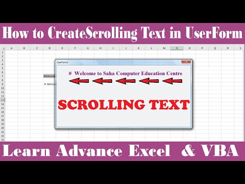 #254-Learn VBA: How to Create Scrolling Text in UserForm in Excel (2022)