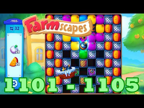 Farmscapes Level 1101 - 1105 HD Gameplay Walkthrough | 3 - match game | android | 1102 | 1103 | 1104