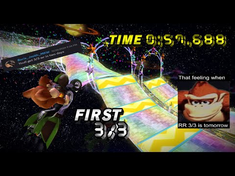 [MKW Former WR] Rainbow Road (Glitch) - 57.688 (First Ever 3/3 Glitch)