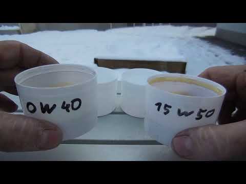 Mobil1 0w40 vs Motul 300v 15w50 Vergleich Viskosität bei -8°C Motoröl compare viscosity oil